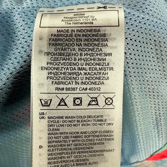 Adidas RYV Windbreaker Jacket Mens Medium Multicolor Paint Splatter Quarter Zip - Picture 10 of 12